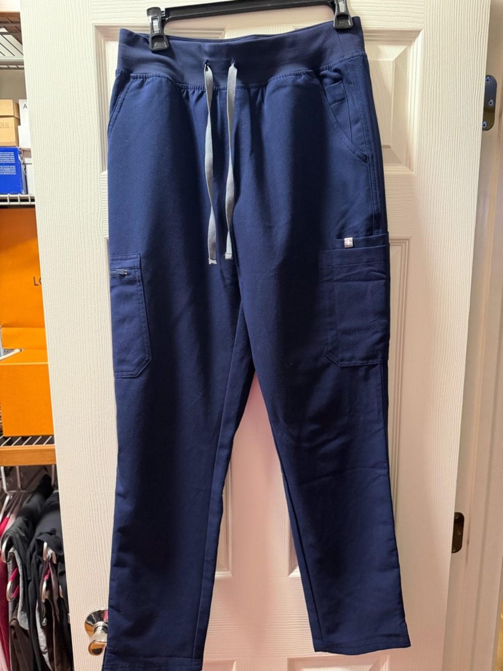 FIGS Navy Yola High-Rise Slim Scrub Pant